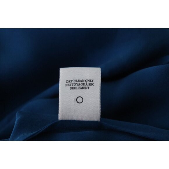 A.L.C. Women Large Blue Tunic Blouse Top Sleeveless Front Back Key Hole 100%Silk - Picture 4 of 7